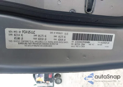 2015 Dodge Charger Sxt z USA, uszkodzony, nr VIN 2C3CDXHG3FH884004